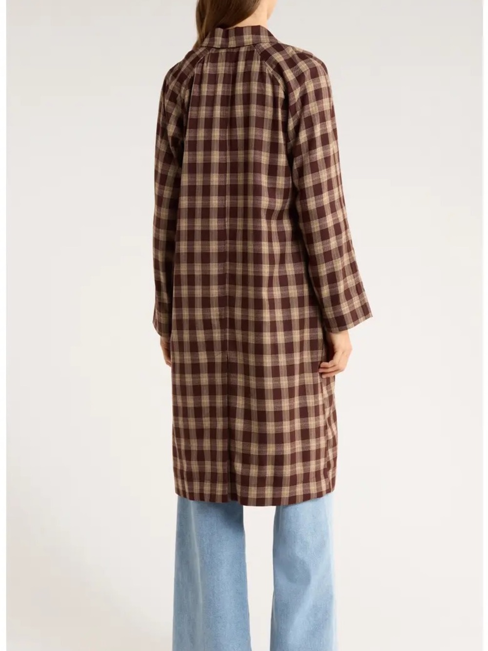 Reformation Beck Plaid Trench Coat - Picture 4 of 7